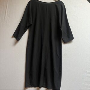 T. Babaton Aritzia Silk 3/4 V-Neck back Dress with Zipper Sz S